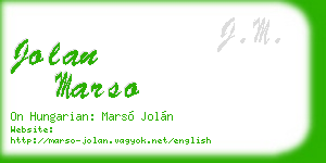 jolan marso business card